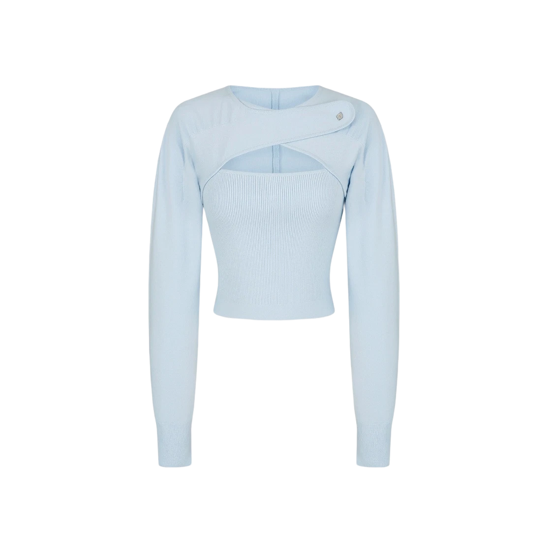 (W) 아비에무아 컷아웃 울 블랜드 니트 탑 블루 | Aviemuah | KREAM (W) Aviemuah Cut-Out Wool Blend Knit Top Blue