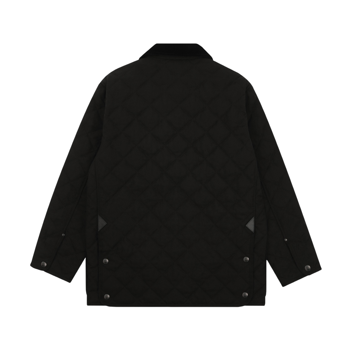 8049135 Burberry Corduroy Collar Diamond Quilted Barn Jacket Black - #2