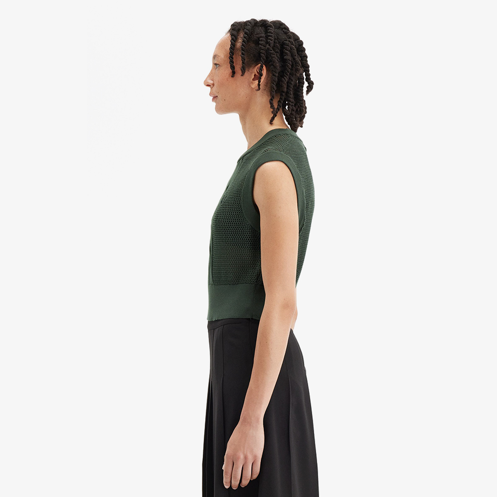 프레드페리 우먼즈 텍스쳐드 니트 베스트 코트그린(Fred Perry Womens Textured Knitted Vest Court Green) - 3