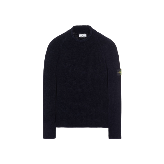 Stone Island 513A5 Mock Neck Knit Navy Blue - 22FW