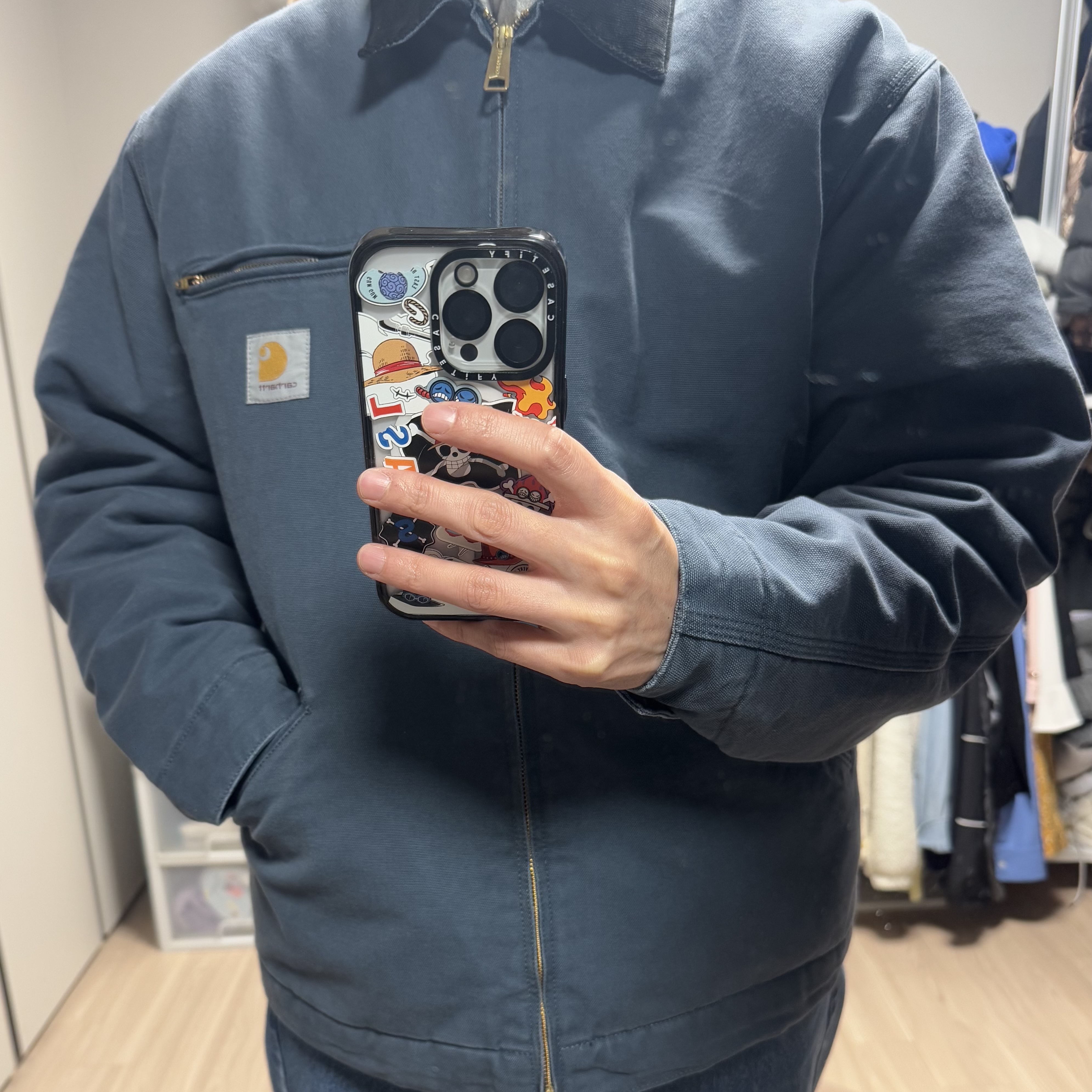 Carhartt WIP Organic Cotton Dearborn Canvas OG Detroit Jacket Ore Aged Canvas - Winter 착용 스타일 - 3