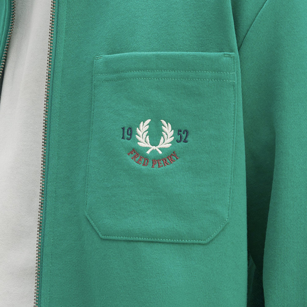프레드페리 클럽하우스 1952 집 스루 스웻셔츠 라벨그린(Fred Perry Clubhouse 1952 Zip Through Sweatshirt Label Green) - 6