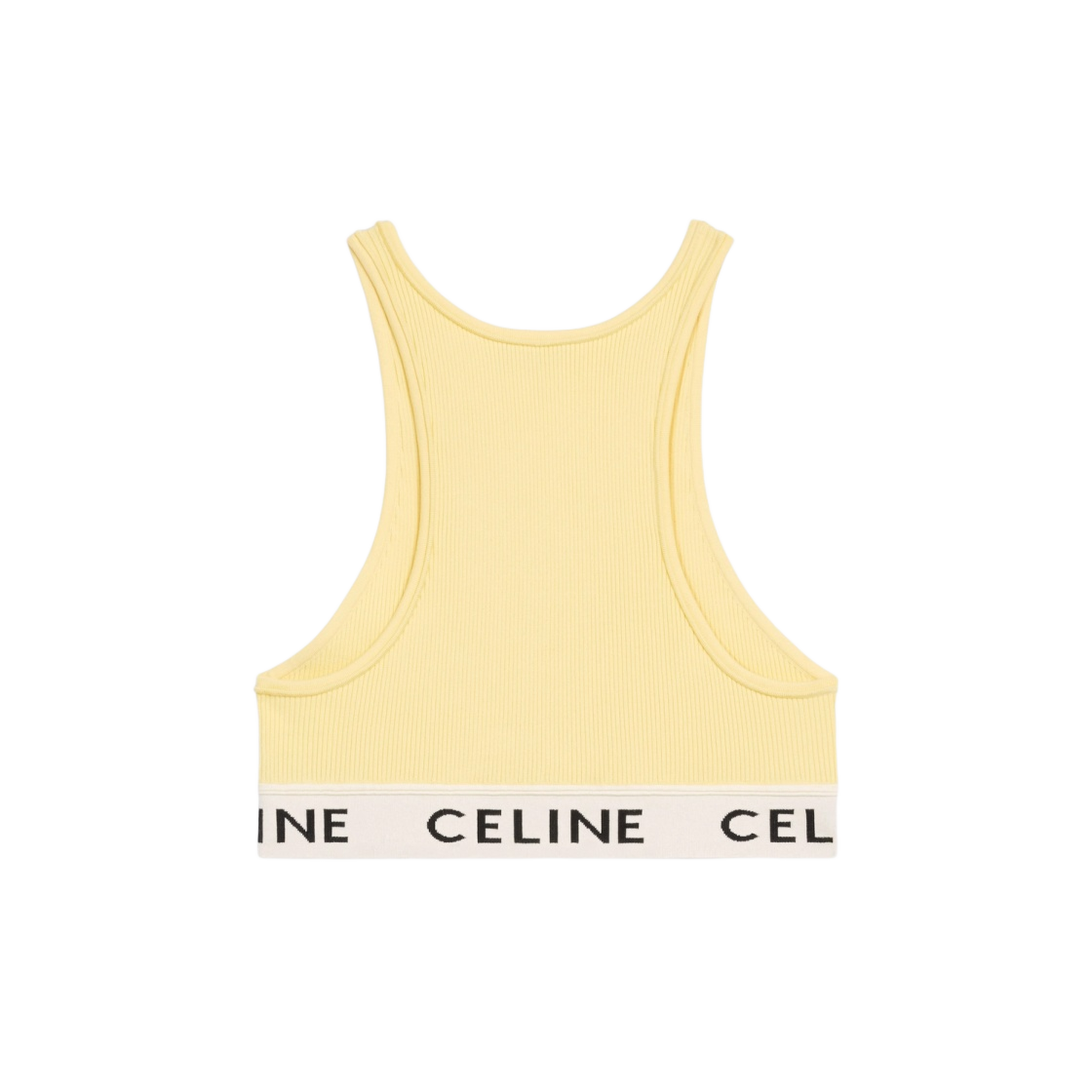 2A68L372N-11JO (W) Celine Sports Bra in Athletic Knit Light Yellow Off White - #2