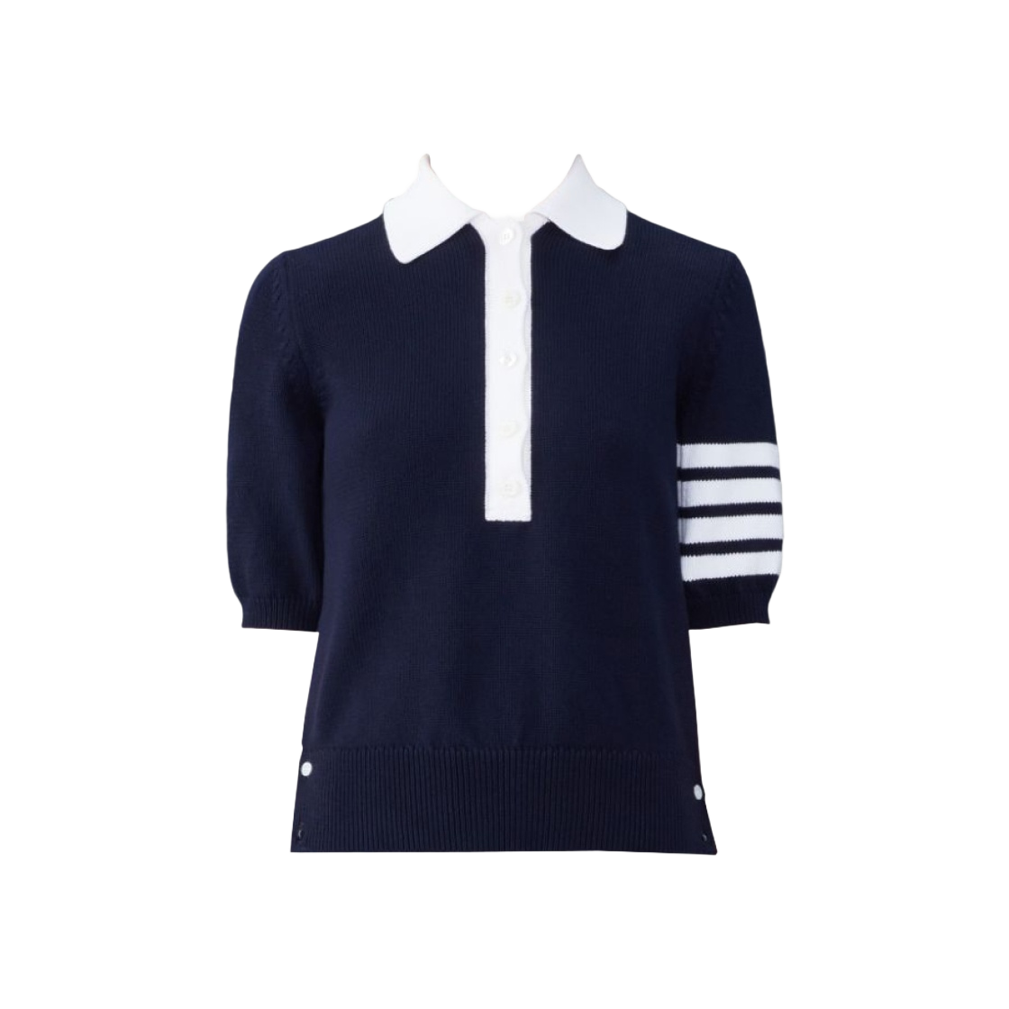 FKP104A-Y3017-415 (W) Thom Browne Cotton 4-Bar Hector Polo Navy - 대표 이미지 #1