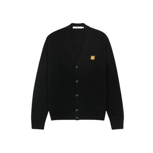 Maison Kitsune Golden Fox Patch Classic Cardigan Black