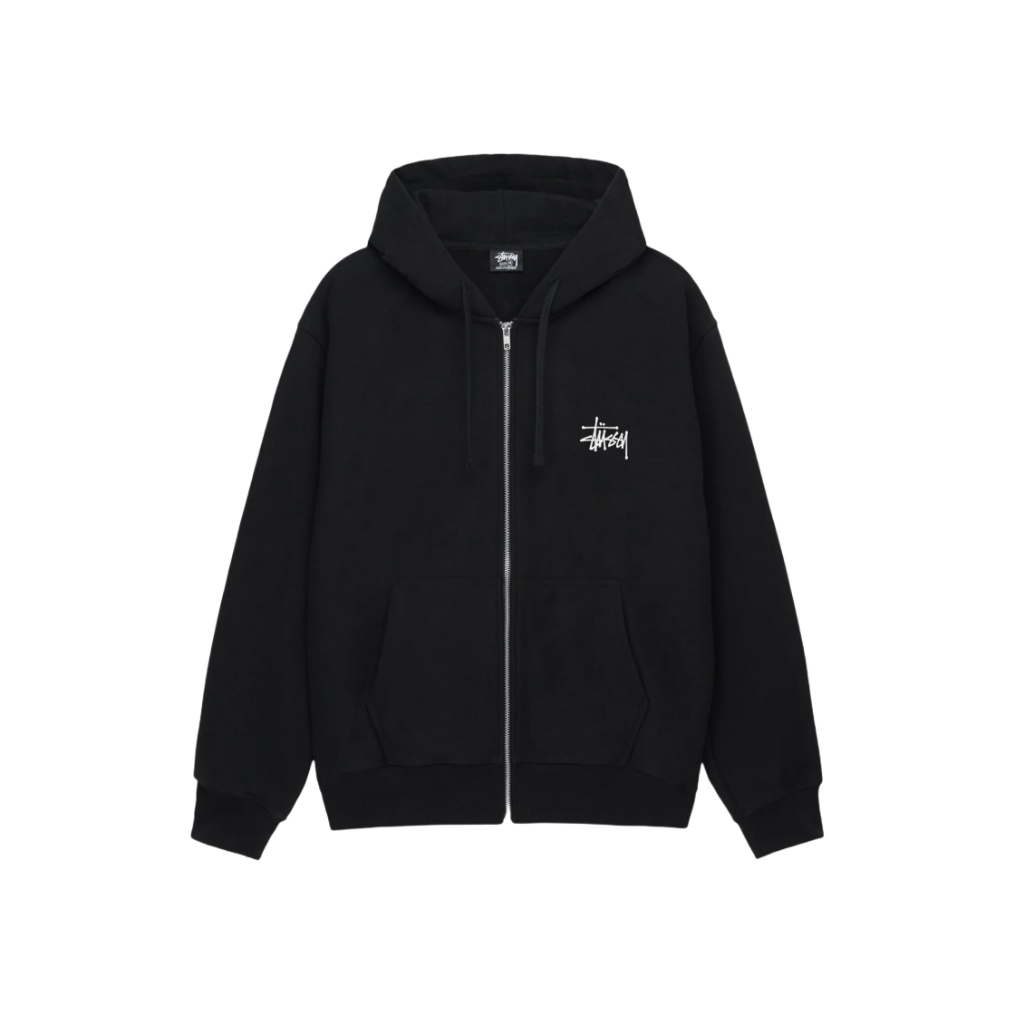 1975000/M Stussy Basic Zip Hoodie Black - 대표 이미지 #1