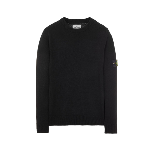 Stone Island 535A3 Lambswool Sweater Black - 21FW