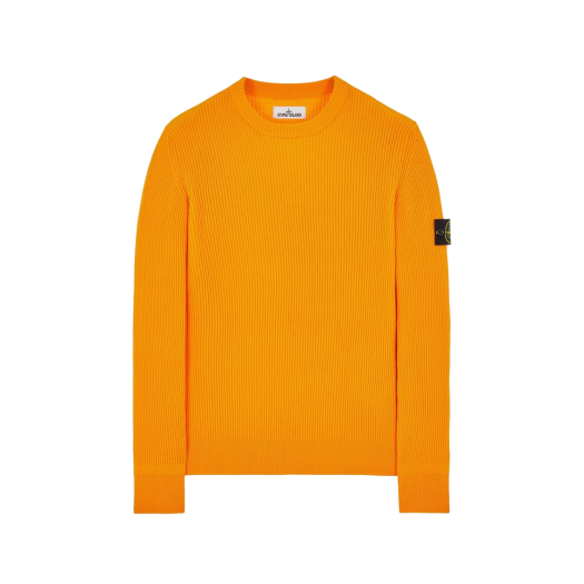 Stone Island 553C2 Full Rib Wool Crewneck Knit Yellow - 22FW