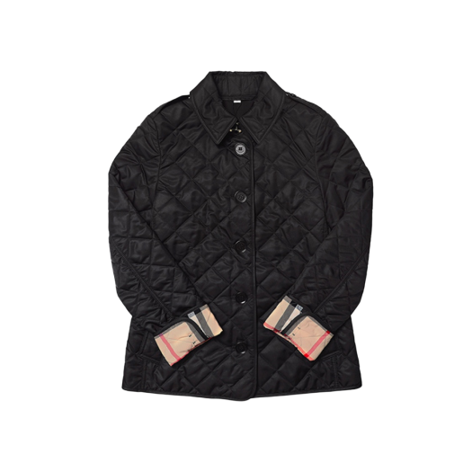 (W) Burberry New Frankby Diamond Quilted Jacket Black