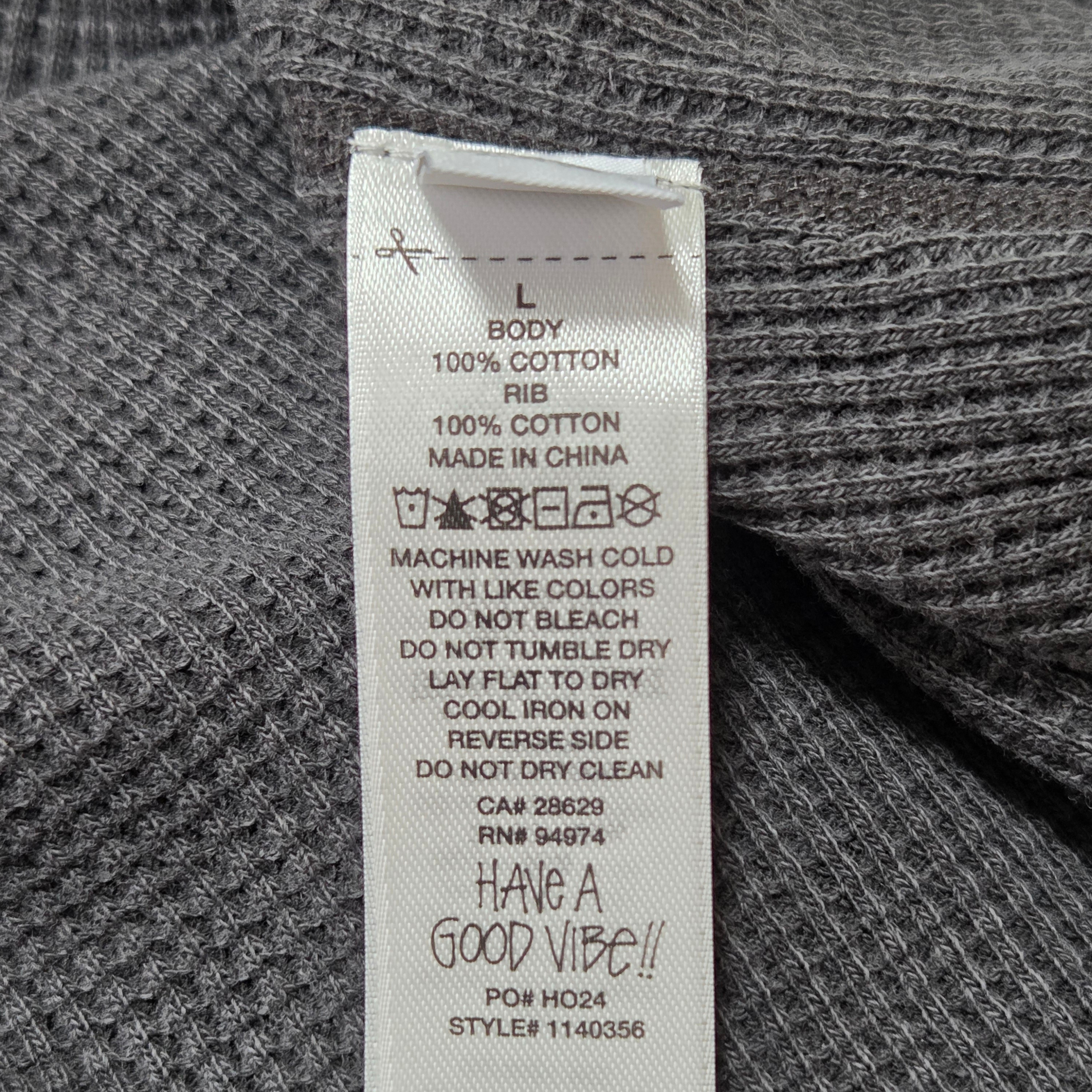 Stussy Raglan Thermal LS Crew Washed Black 착용 스타일 - 4