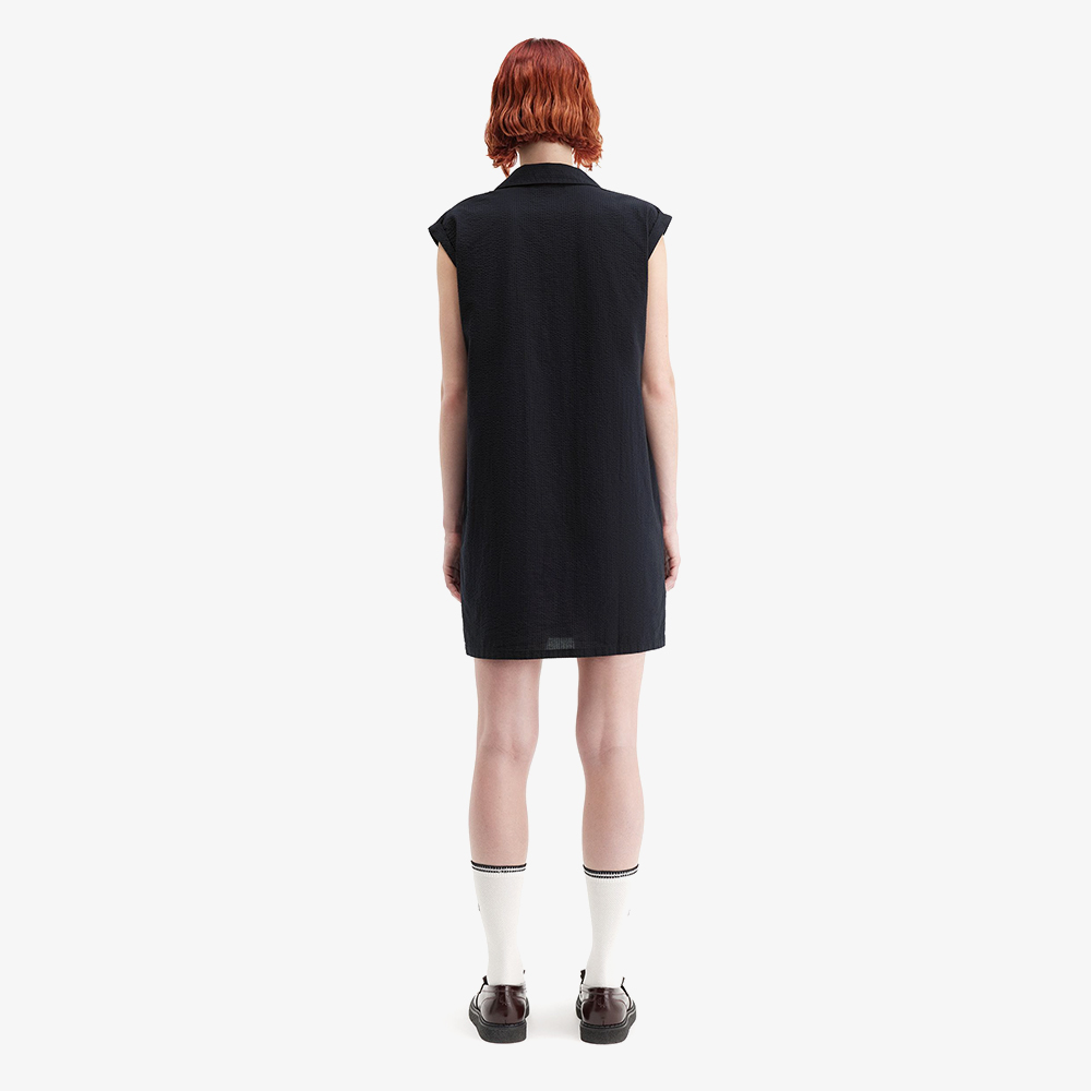 프레드페리x에이미와인하우스 오픈 칼라 셔츠 드레스 블랙(Fred PerryxAmy Whinehosue Open Collar Shirt Dress Black) - 4