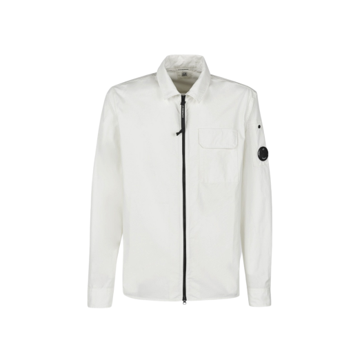 C.P. Company Gabardine Zipped Shirt Gauze White - 23SS