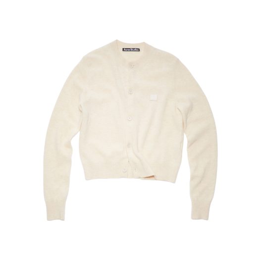 (W) Acne Studios Keva Face Crewneck Cardigan Oatmeal Melange