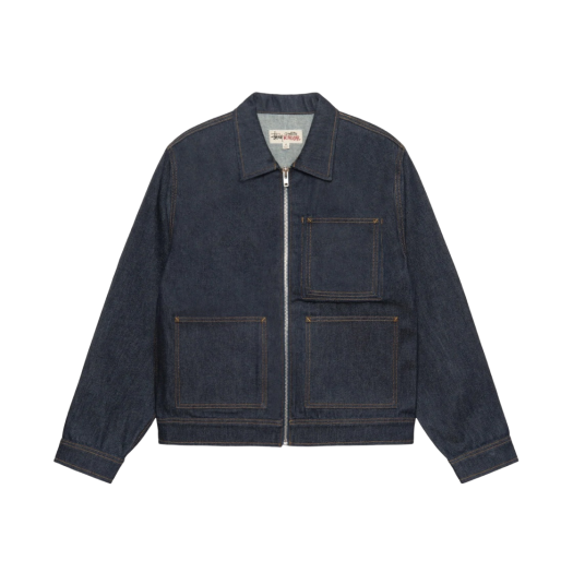 Buy Stussy Overdyed Zip Work Jacket 'Black' - 115680 BLAC | GOAT