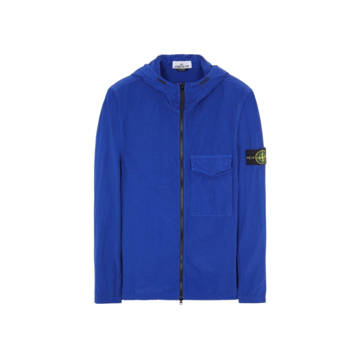 Stone Island 12402 Naslan Light Garment Dyed Hooded Overshirt Bluette - 22SS