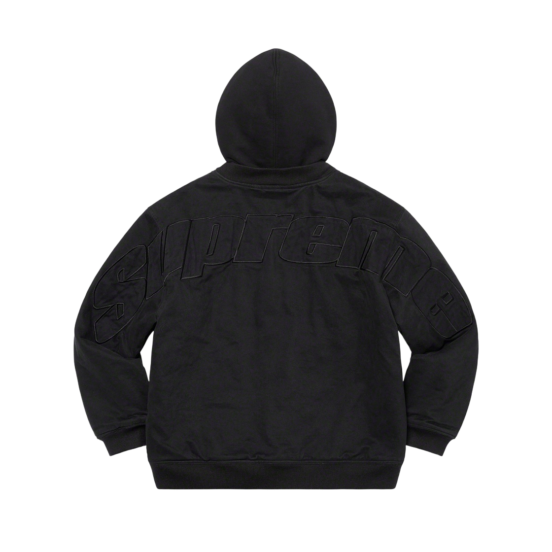 - Supreme Hooded Twill Varsity Jacket Black - 22SS - 대표 이미지 #1
