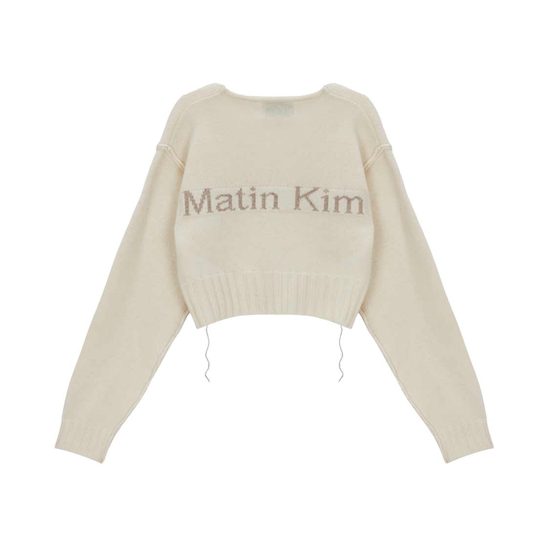 W) 마뗑킴 마뗑 스티치 포인트 크롭 가디건 아이보리 | Matin