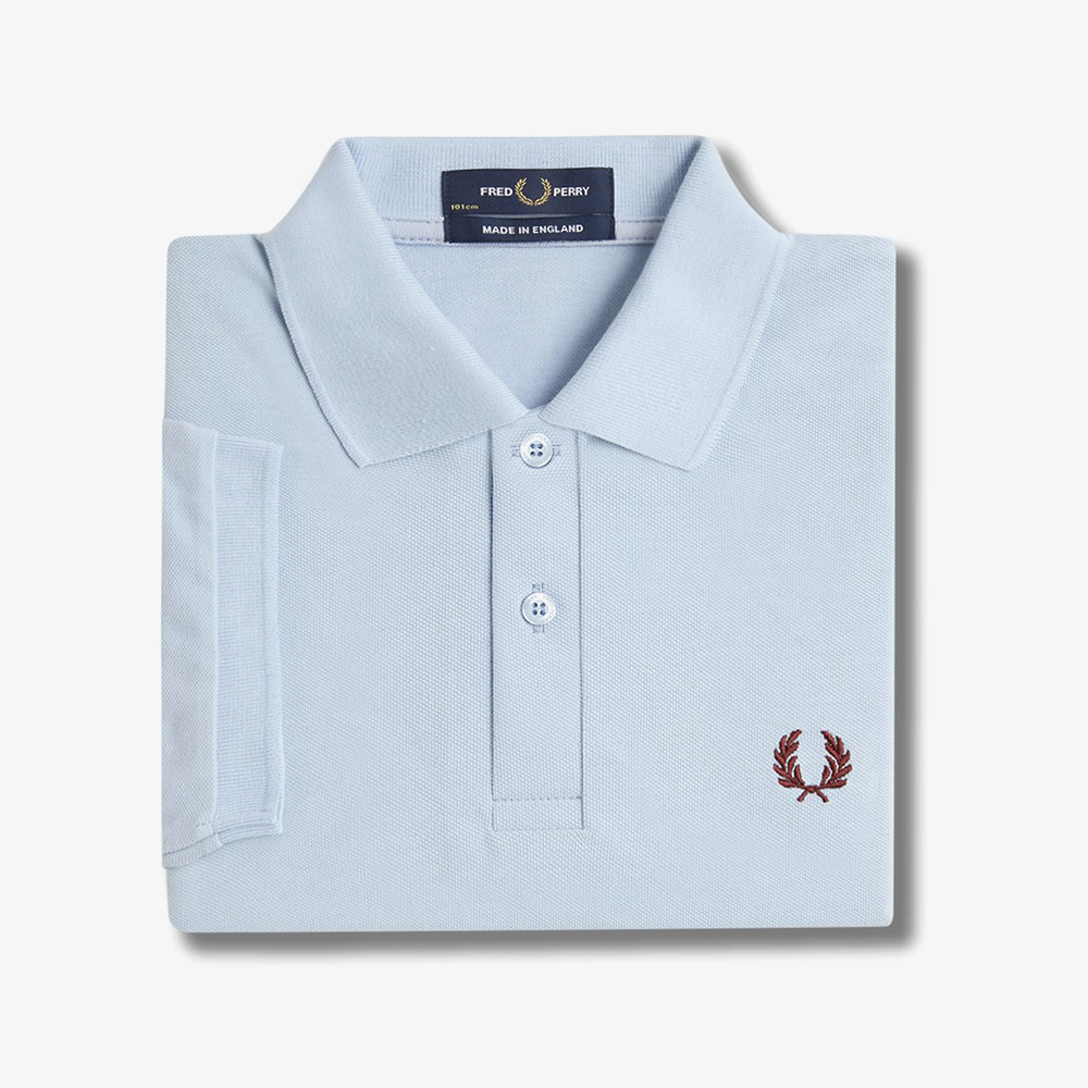 프레드페리 M3 오리지널 프레드페리 셔츠 라이트 스모크/옥스블러드(Fred Perry M3 The Fred Perry Shirt Light Smoke/Oxblood)