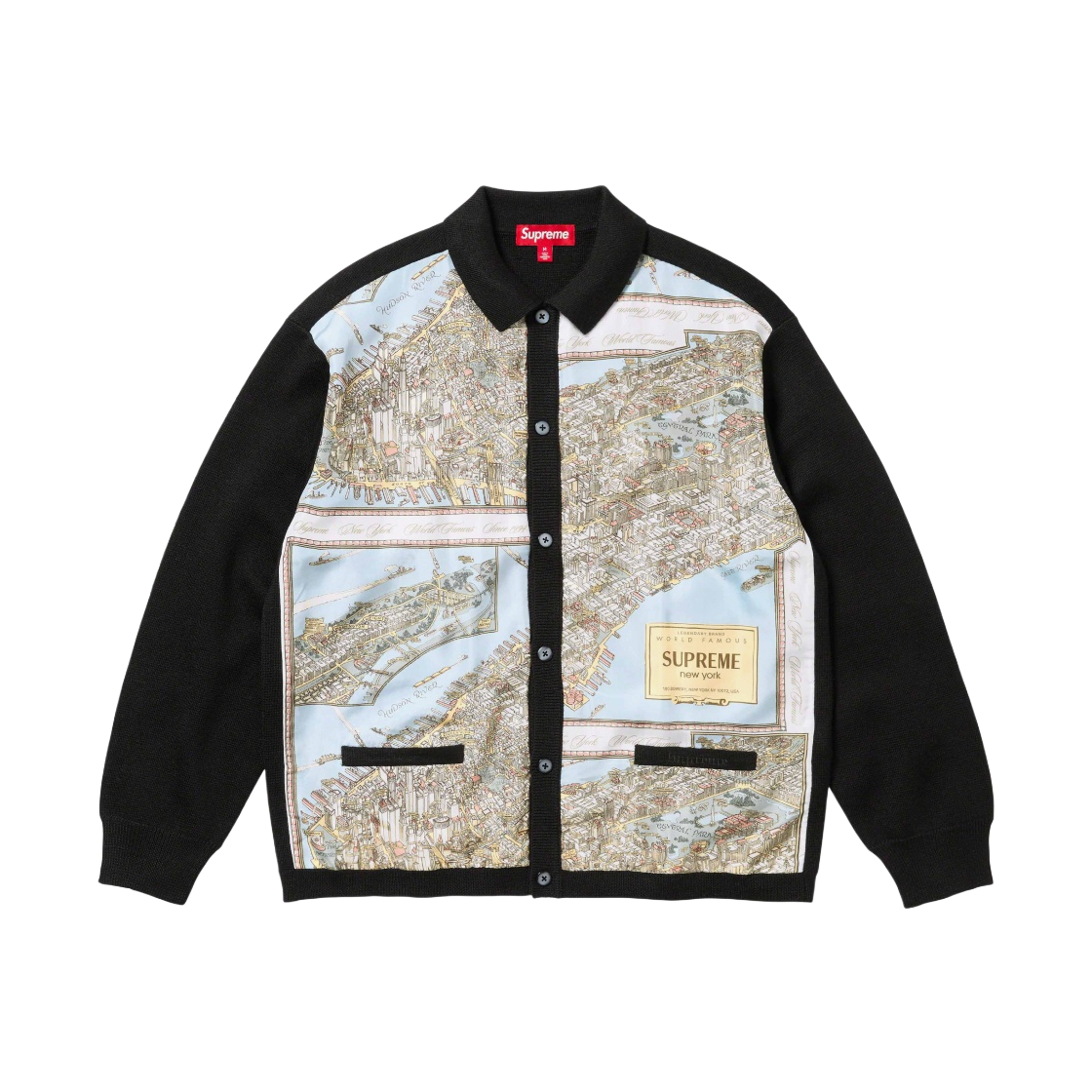 Supreme シルクマップカーディガン Supreme Silk Map Cardigan Blackの着用レビュー