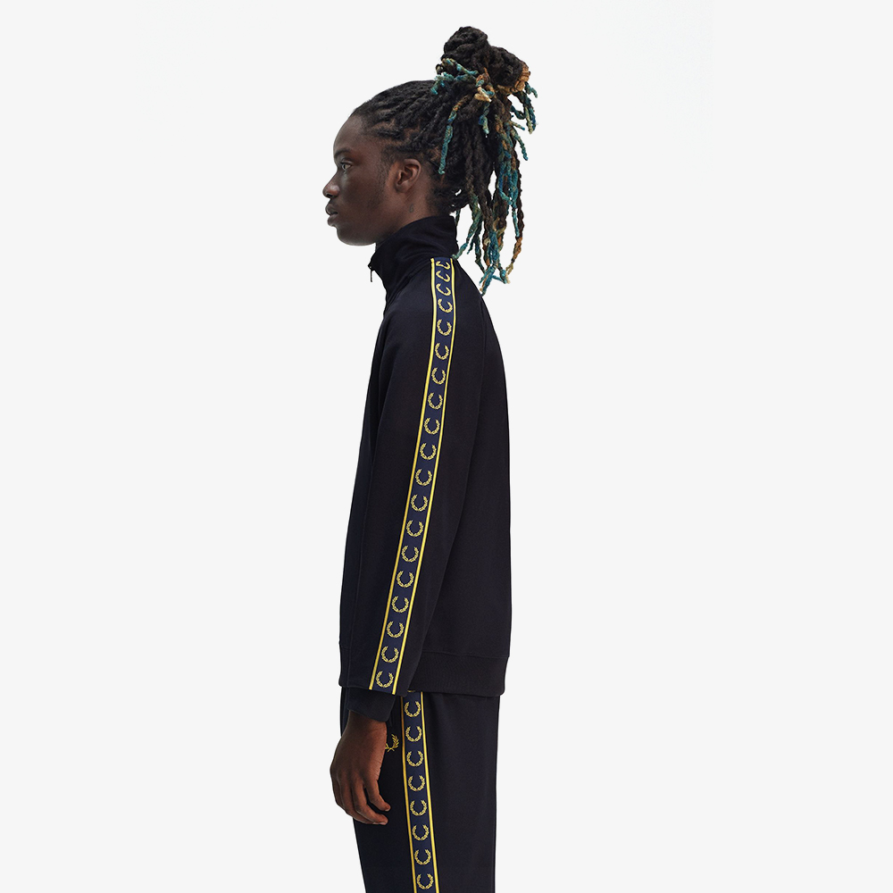 프레드페리 컨트라스트 테잎 트랙재킷 네이비/허니콤(Fred Perry Contrast Tape Track Jacket Navy/Honeycomb) - 3