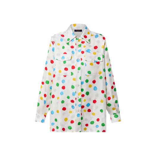 (W) Louis Vuitton x YK Painted Dots Masculine Shirt White