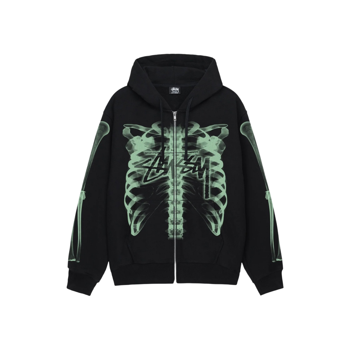 ★関税込★Stussy★Rib Cage Zip Hoodie Black White★ Buy Stussy Rib Cage Zip Hoodie 'Black/White' - 1974948 | GOAT