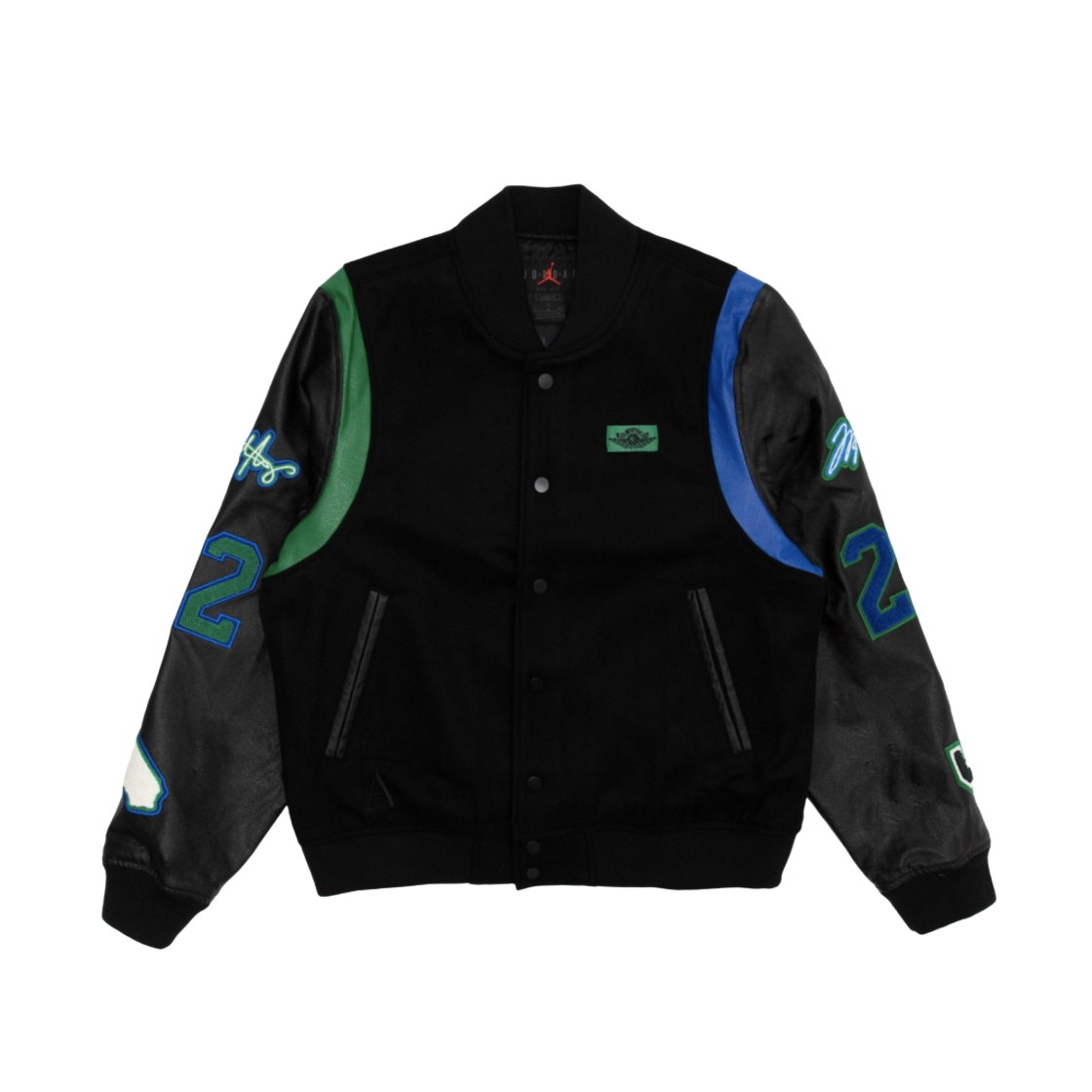 DC2434-010 (W) Jordan x Aleali May Varsity Jacket Black - US/EU - 대표 이미지 #1
