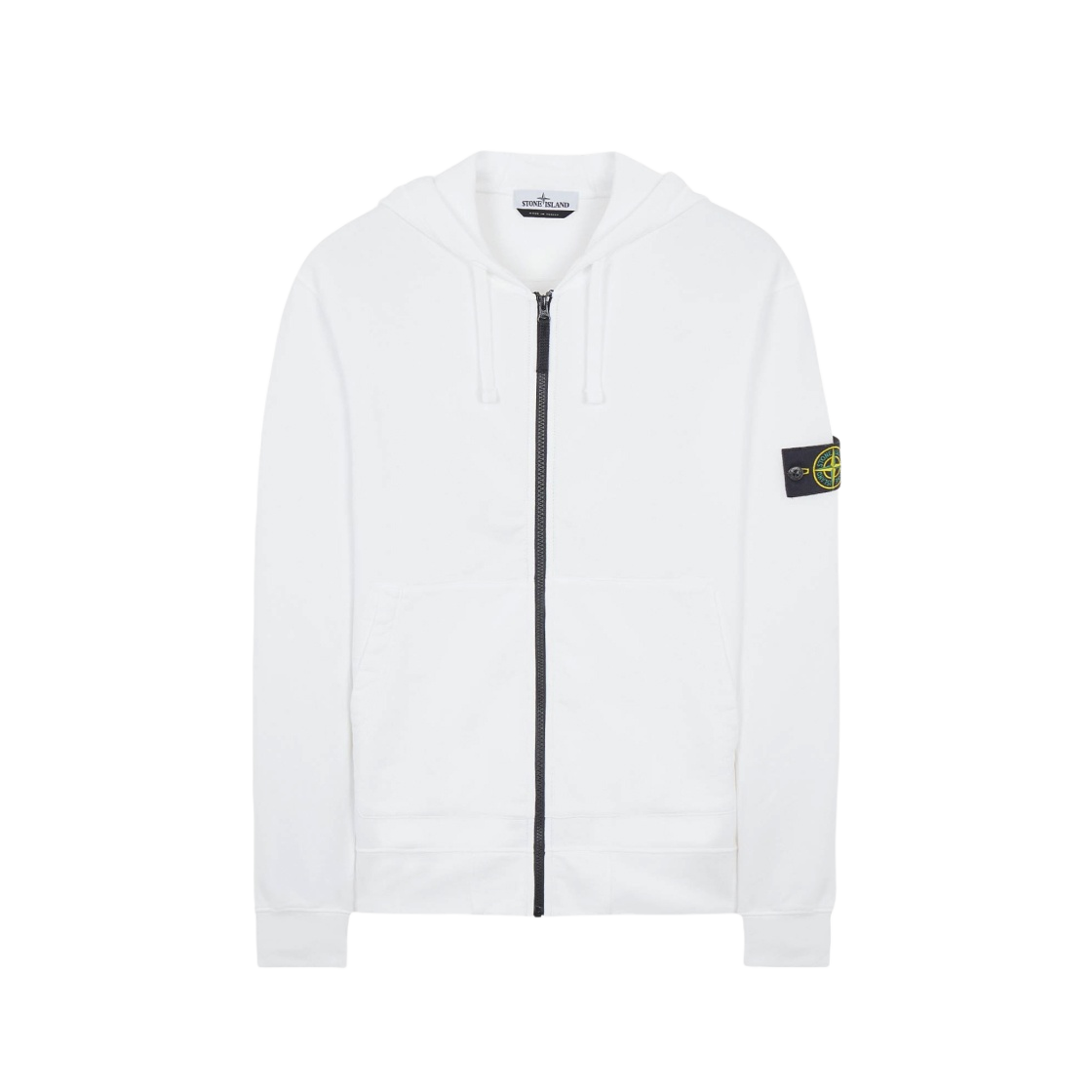 761564251-V0001 Stone Island 64251 Cotton Fleece Full Zip Hooded Sweatshirt White - 22SS - 대표 이미지 #1