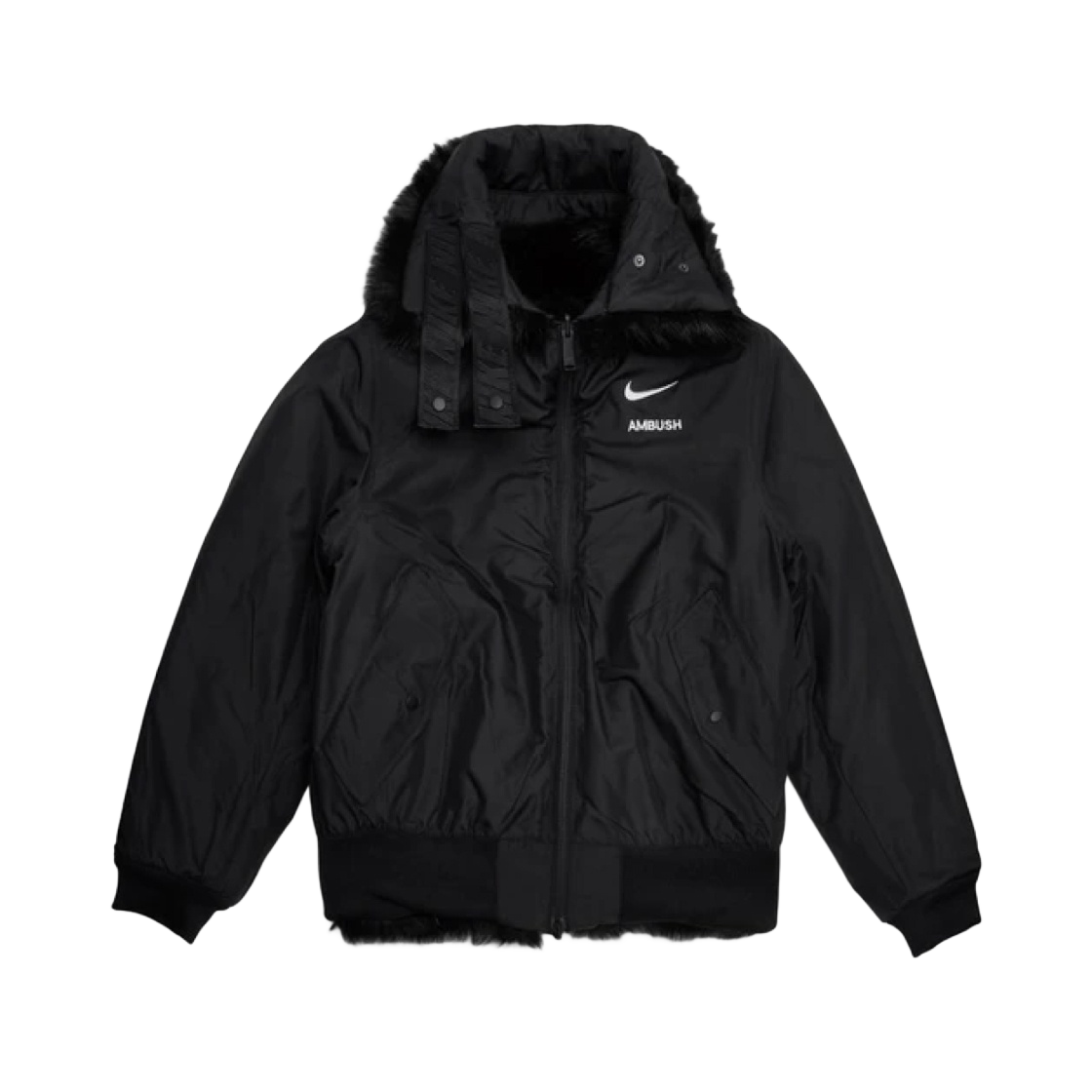 W) 나이키 x 앰부쉬 리버시블 포우퍼 코트 블랙 | Nike | KREAM