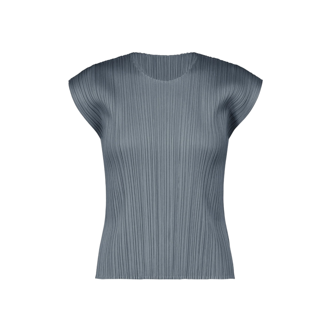 (W) 플리츠 플리즈 이세이 미야케 MC 준 프렌치 슬리브 탑 블루 그레이((W) Pleats Please Issey Miyake MC June French Sleeve Top Blue Gray) - 1