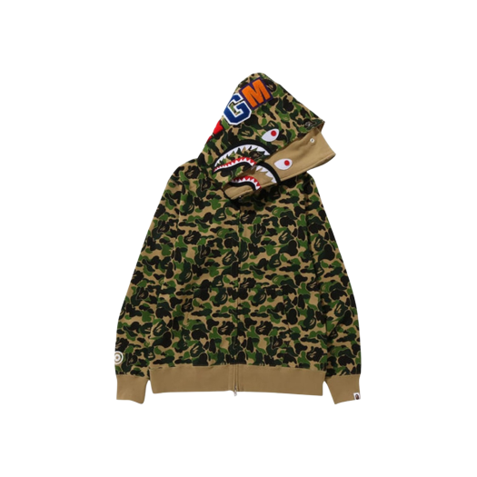베이프 x 갓 셀렉션 XXX 샤크 풀 집 후드 아미 그린 | BAPE | KREAM