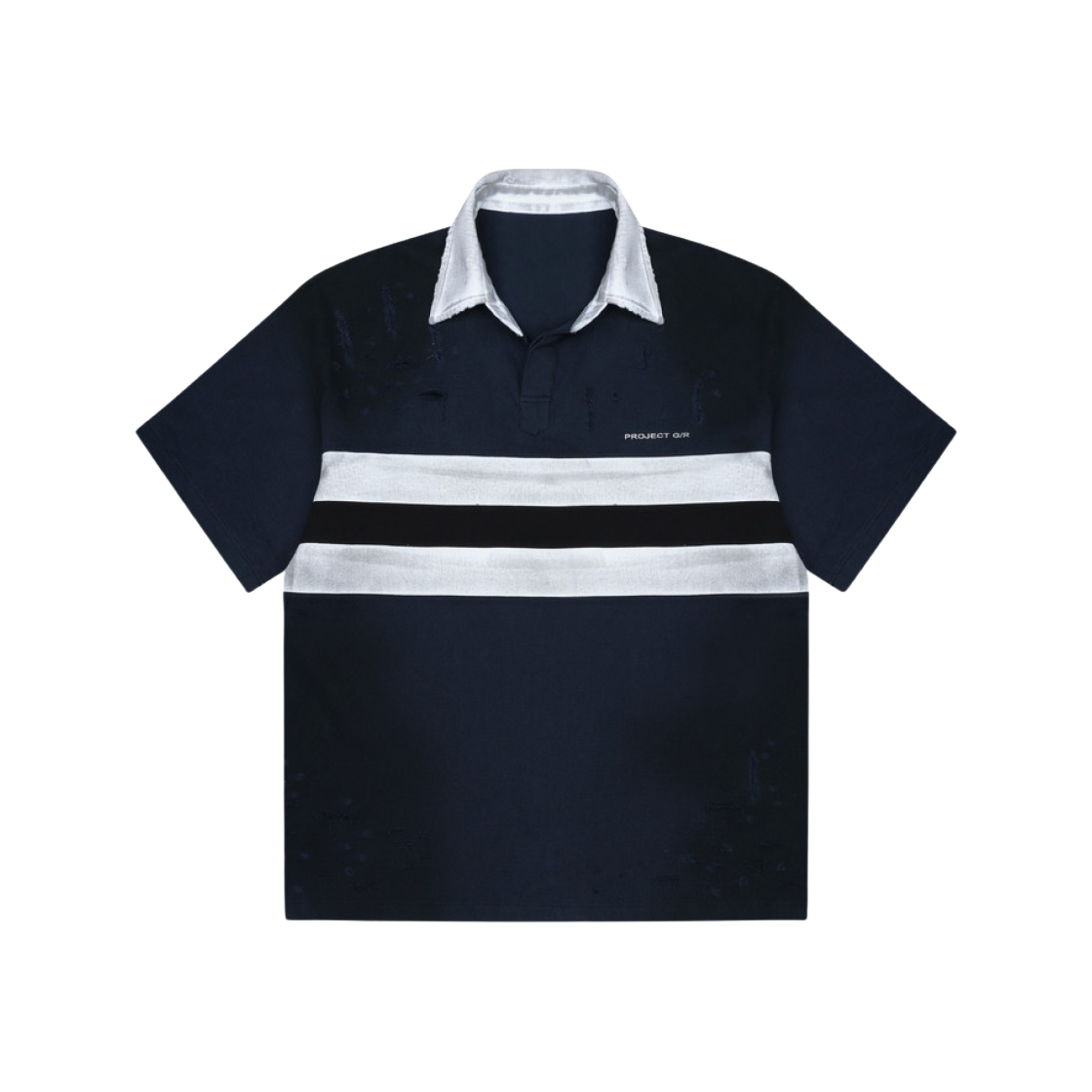 ★人気★【Project G/R】★Bullied Half Polo Shirts★Navy★ 프로젝트 G/R 불리드 하프 폴로 셔츠 네이비 | PROJECT G/R | KREAM