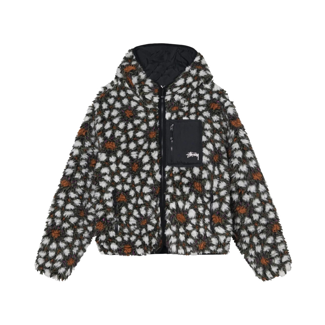 118491 Stussy Pattern Sherpa Jacket Natural - 대표 이미지 #1