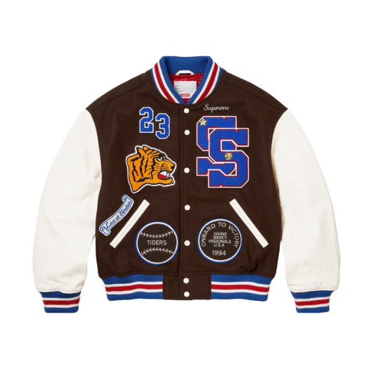 Supreme Tiger Varsity Jacket Brown - 23FW