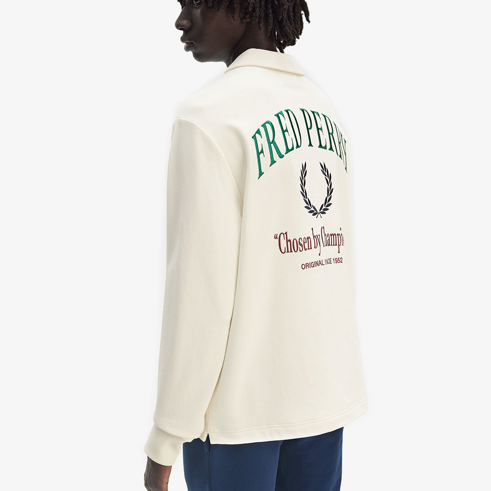 프레드페리 클럽하우스 엠브로이더드 챔피언 칼라 스웻셔츠 에크루(Fred Perry Clubhouse Embroidered Champion Collared Sweatshirt Ecru) - 6