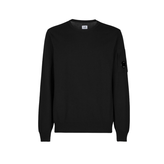 C.P. Company Cotton Crepe Crewneck Knit Black - 22SS