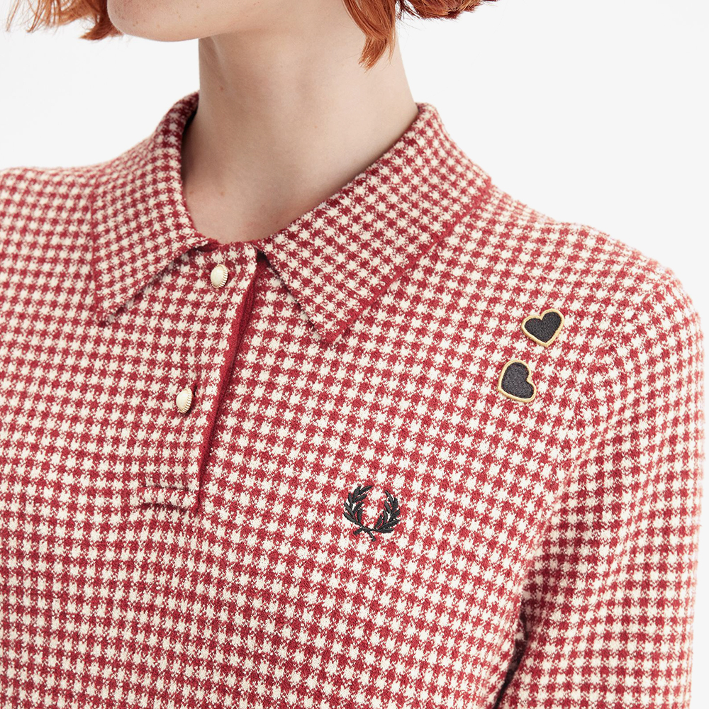 프레드페리x에이미 와인하우스 깅엄 니트 셔츠 번트레드(Fred PerryxAmy Winehouse Gingham Knitted Shirt Burnt Red) - 6