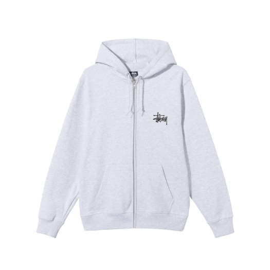 스투시 베이직 스투시 후드 집업 애쉬 헤더 2023 | Stussy | KREAM