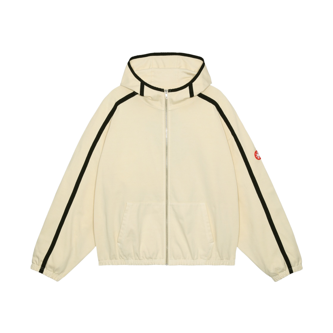 카브엠트 오버다이 테이프 라이트 집 후드 베이지 - 23FW | Cav Empt 