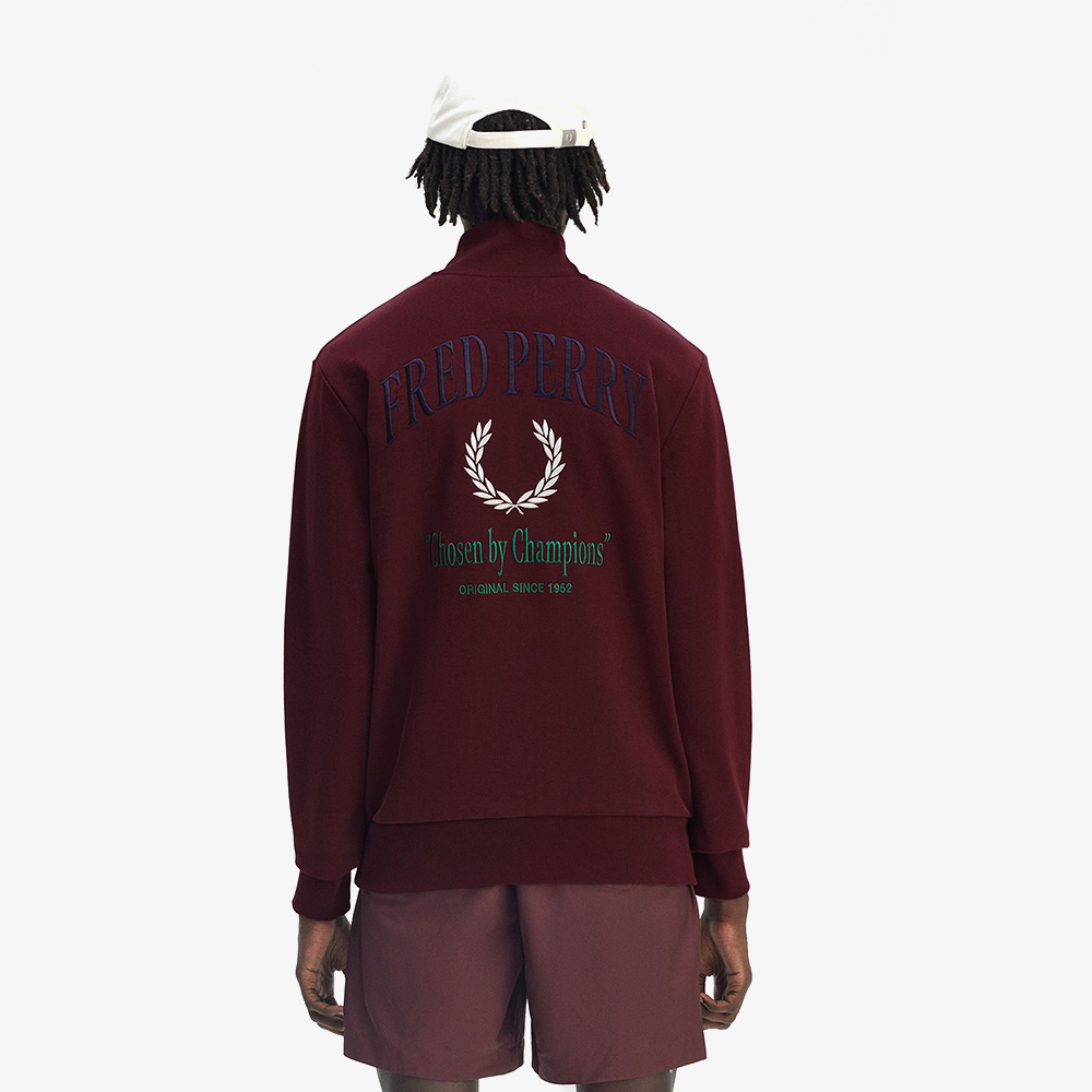 프레드페리 클럽하우스 엠브로이더드 챔피언 하프집 스웻셔츠 옥스블러드(Fred Perry Clubhouse Embroidered Champion Half Zip Sweatshirt Oxblood) - 4