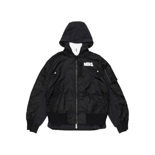 【 Nike x Sacai】 Layered Bomber Jacket Black Nike x Sacai Layered Bomber Jacket Black Men's - SS21 - US