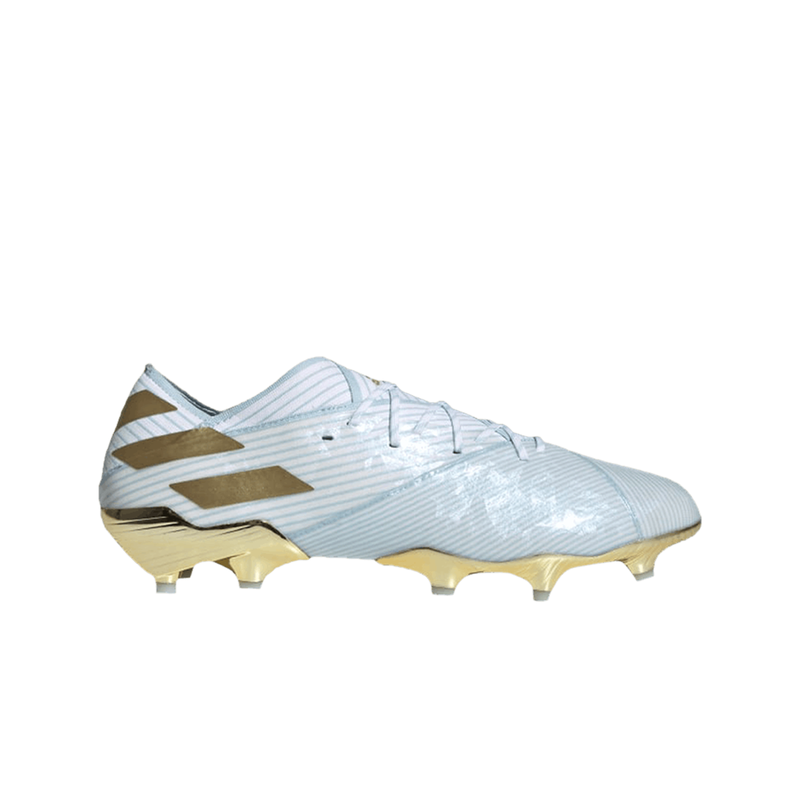 아디다스 네메시스 메시 19.1 FG 15주년 볼드 아쿠아 골드 메탈릭(Adidas Nemeziz Messi 19.1 FG 15th Anniversary Bold Aqua Gold Metallic)