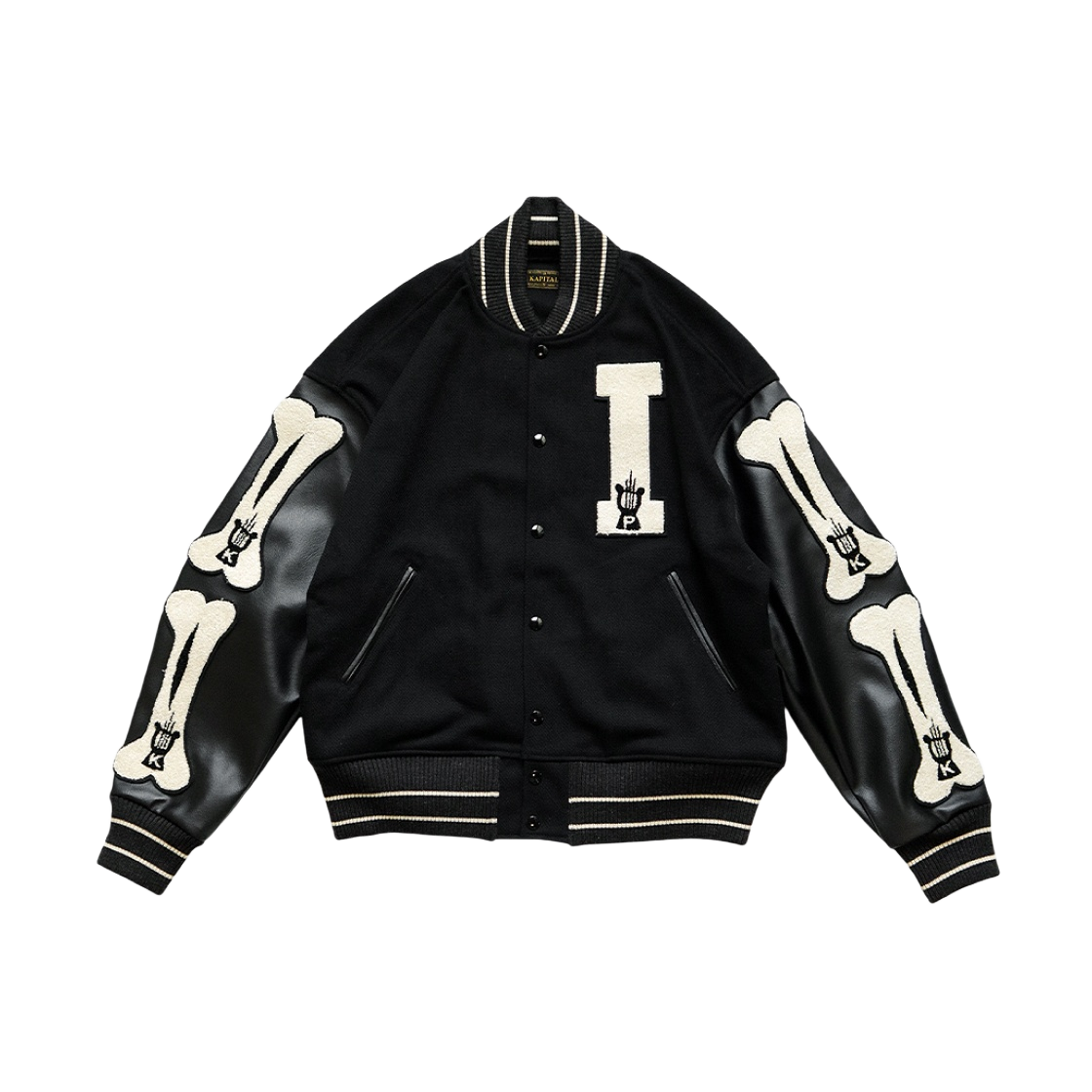 Wool I-FIVE Varsity JKT Black | HAVEN
