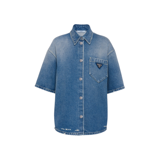(W) Prada Denim Shirt Navy