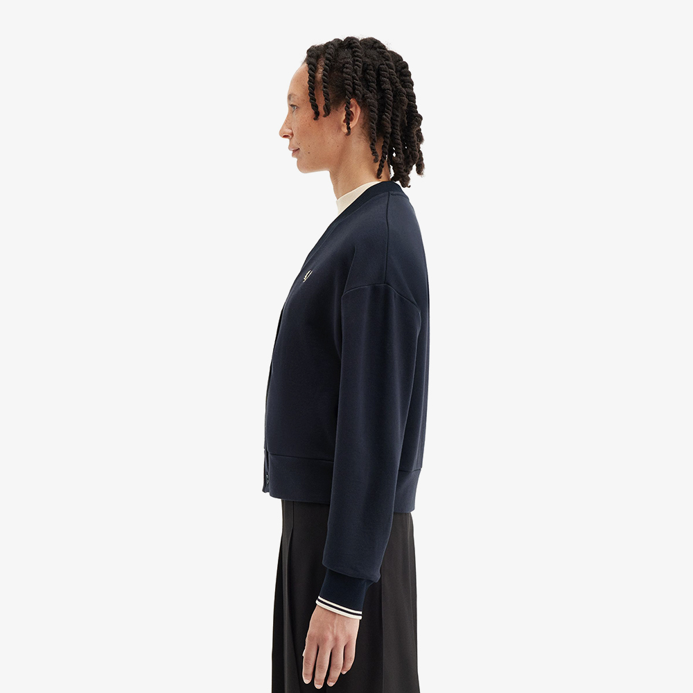 프레드페리 우먼스 팁 스웻셔츠 가디건 네이비(Fred Perry Womens Tipped Sweatshirt Cardigan Navy) - 3