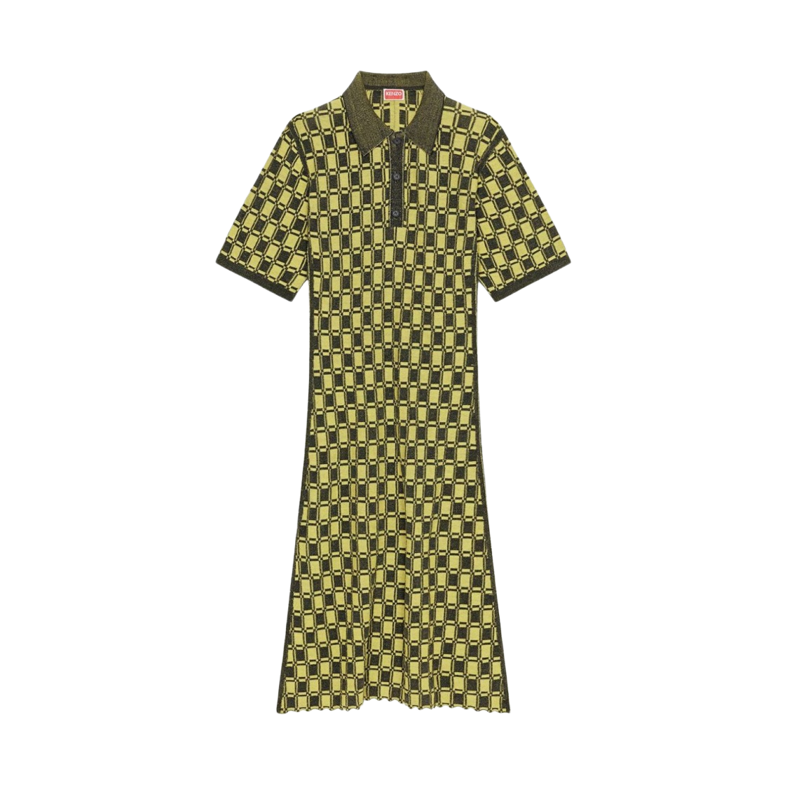 FC62RO3003CB (W) Kenzo Jacquard Polo Dress Golden Yellow - 대표 이미지 #1