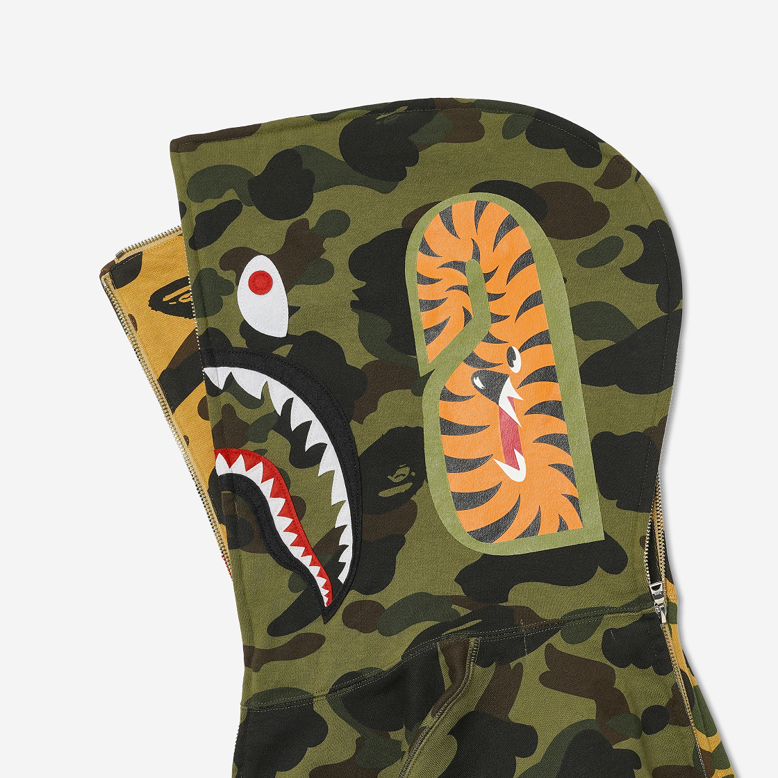 베이프 퍼스트 카모 세퍼레이트 샤크 풀 집 후드 그린(BAPE 1st Camo Separate Shark Full Zip Hoodie Green) - 5