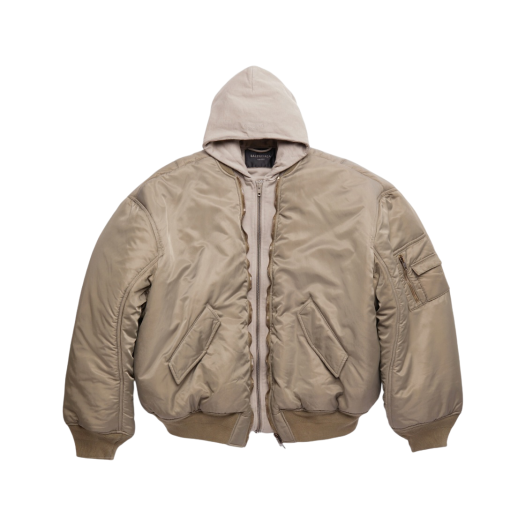 Balenciaga Paris All Oversized Bomber Dark Beige
