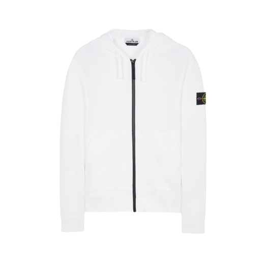 Stone Island 64220 Full Zip Hooded Sweatshirt White - 22FW