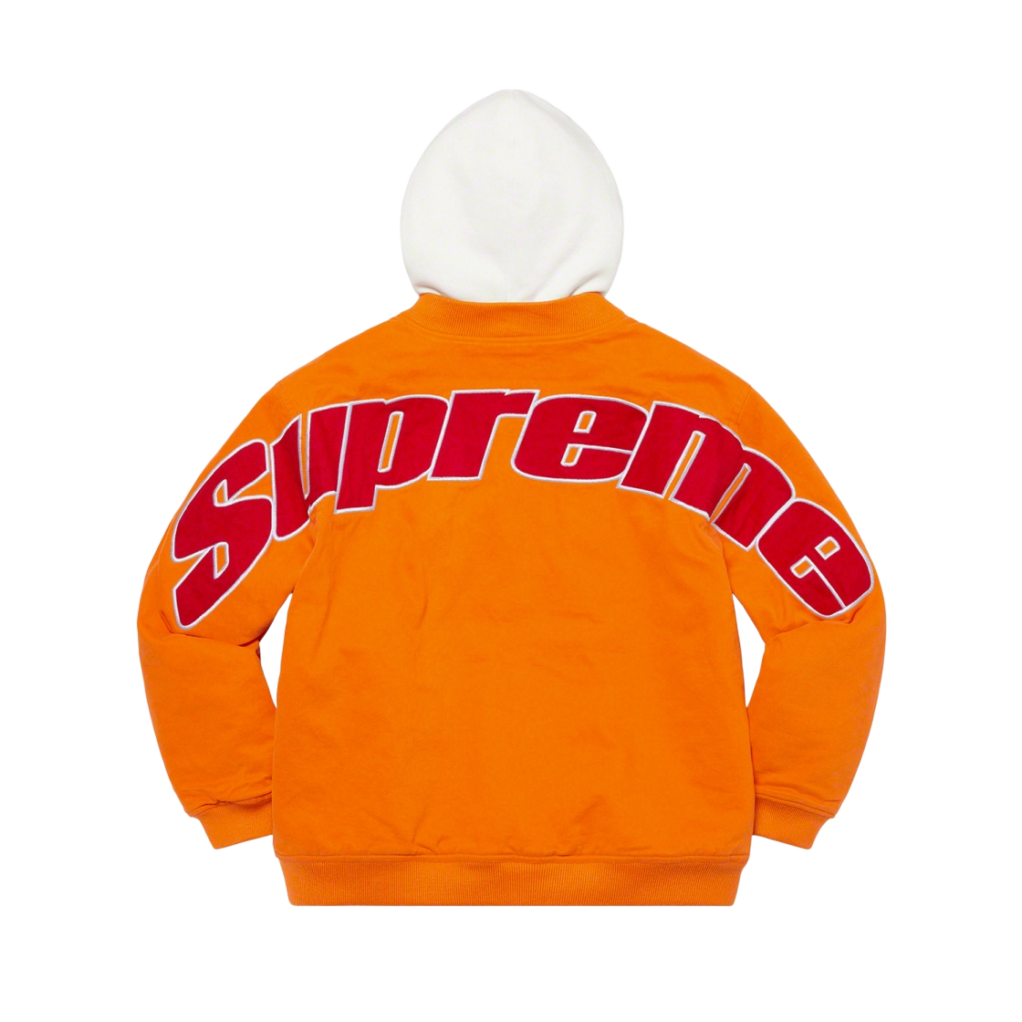 - Supreme Hooded Twill Varsity Jacket Orange - 22SS - 대표 이미지 #1
